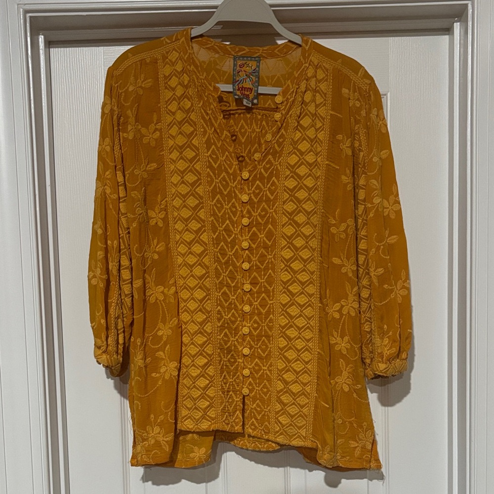 Johnny Was Golden Floral Blouse